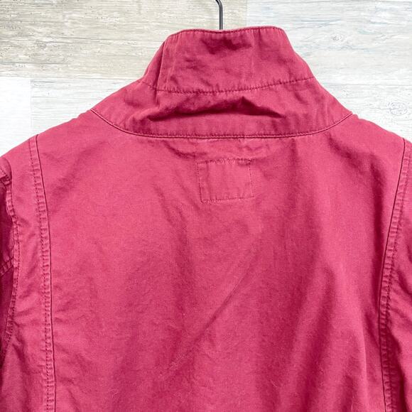 Old Navy Field Utility Jacket Red Full Zip Pockets Unlined Cotton Womens XL - Picture 5 of 7